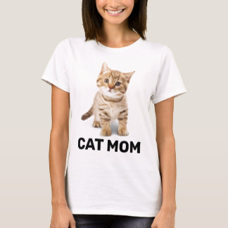 CAT MOM GINGER KITTEN LADIES T SHIRTS