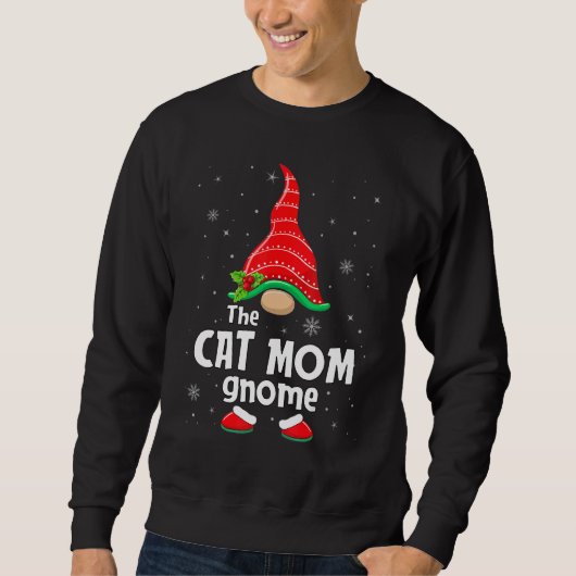 Cat Mom Gnome Matching Family Group Christmas Part Trui (Voorkant)