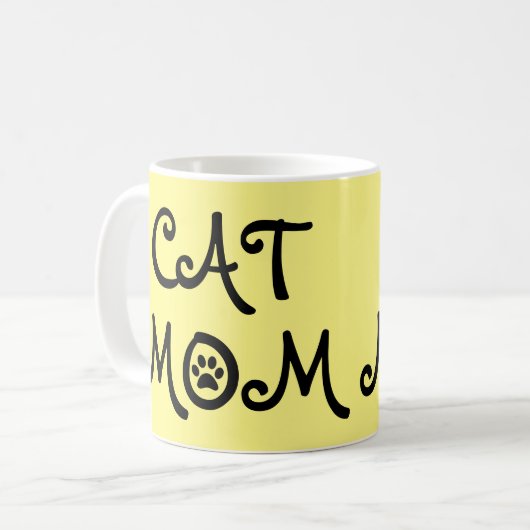 CAT MOM met Mok voor afdrukinkt van verf (Voorkant links)