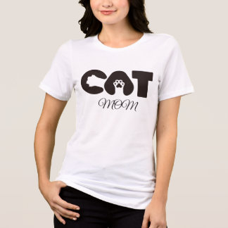 Cat Mom T-Shirt – Cute pow with letter cat