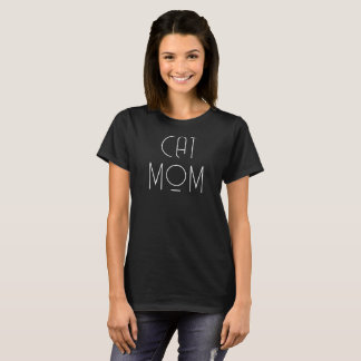 Cat Mom T-shirt, zwart-wit typografie T-shirt