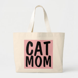 CAT MOM-Tassen, roze Grote Tote Bag