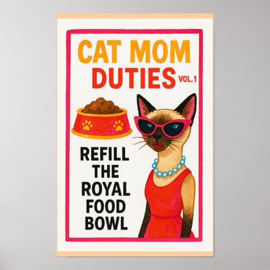Cat Mom to do list funny Home Deco Poster (Voorkant)