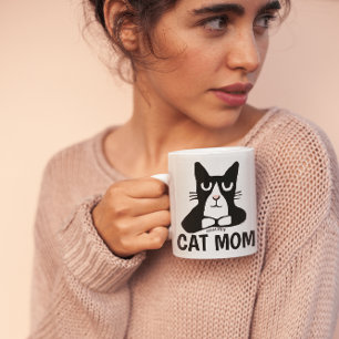 CAT MOM, (tuxedo cat) PANDA KAT Coffee Mugs Koffiemok