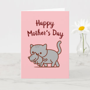 Cat Mom Wenskaart: Happy Moederdag Kaart