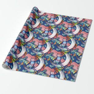 Cat Moon Lover Harten Cadeaupapier