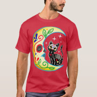 Cat & Moon Sugar Skull Dia de Los Muertos, Dag van