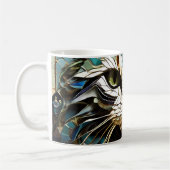 Cat Mosaic Vitrage Conception Café Mug (Gauche)