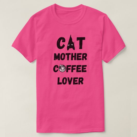 CAT MOTHER COFFEE LOVER 78 T-SHIRT (Design voorkant)