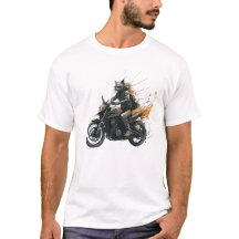 CAT Motorcycle Samurai Dark Fantasy Waterverf Kuns