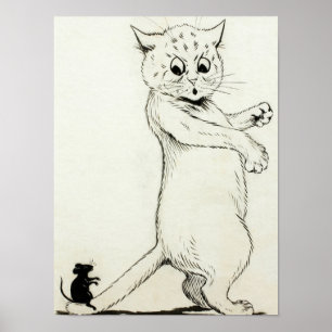 Cat & Mouse by Louis Wain Poster