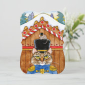 Cat Mouse Christmas Nutcracker carte ou invitation (Debout devant)