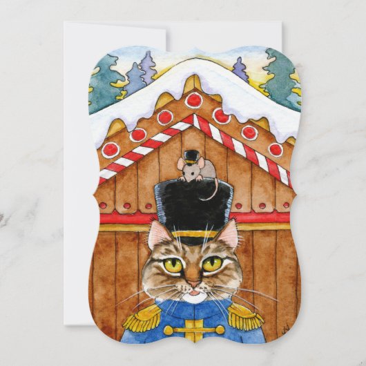 Cat Mouse Christmas Nutcracker carte ou invitation (Devant)