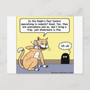 Cat & Mouse Dinnerware Funny Cartoon Gifts & T - s Briefkaart