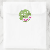 Cat Mouse Pattern Green Ronde Sticker (Tas)