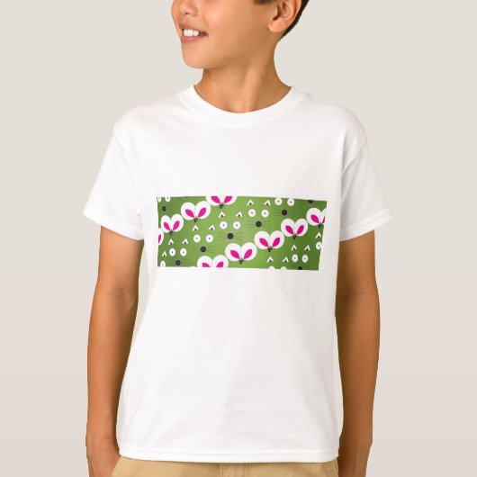 Cat Mouse Pattern Green T-Shirt (Voorkant)