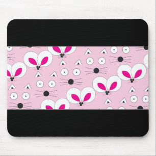 Cat Mouse Pattern roze Muismat