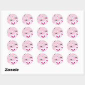 Cat Mouse Pattern roze Ronde Sticker (Vel)