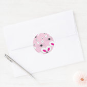 Cat Mouse Pattern roze Ronde Sticker (Envelop)