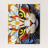 Cat Mozaïek Glas in lood Designer Puzzel (Verticaal)