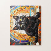 Cat Mozaïek Glas in lood Designer Puzzel (Verticaal)