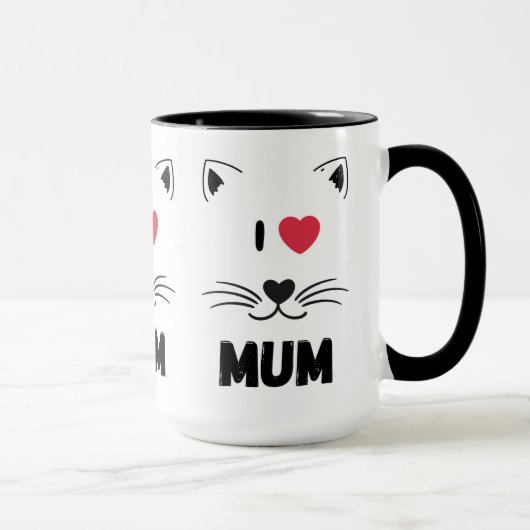 Cat mugs I love mum Mok (Rechts)