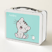 Cat & muis van Cute Tabby op Light Blue (Achterkant)