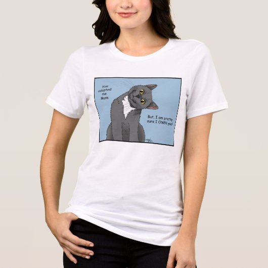 Cat Mum Adoption Moederdag Tri-Blend Shirt (Voorkant)