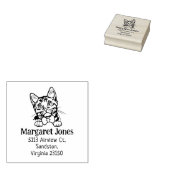 Cat Munchkin retouradres Rubberstempel (Gestempeld)
