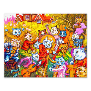 Cat Musical Band Foto Afdruk