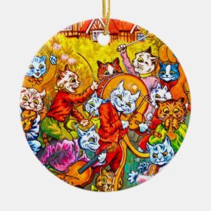 Cat Musical Band Keramisch Ornament