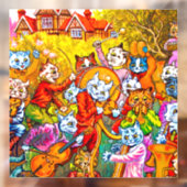 Cat Musical Band Raamsticker (Vel 2)