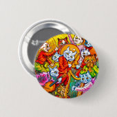 Cat Musical Band Ronde Button 5,7 Cm (Voorkant /achterkant)