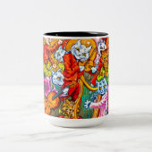 Cat Musical Band Tweekleurige Koffiemok (Center)