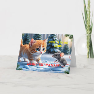 CAT N MOUSE GEPERSONALISEERDE KIND KERST KAART