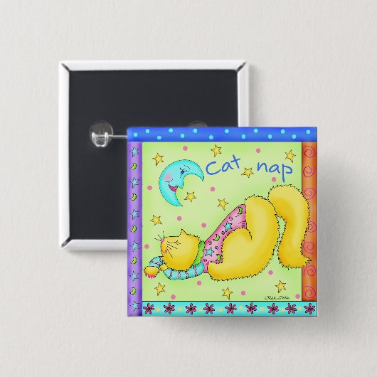 Cat Nap Button Badge (Voorkant /achterkant)