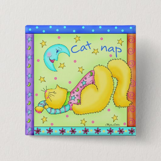 Cat Nap Button Badge (Voorkant)