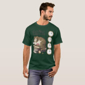 Cat Nap Grappig vet Cat retro T-shirt (Voorkant volledig)
