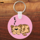 Cat Nap Kat Button Sleutelhanger (Voorkant)