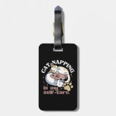 Cat-Napping is mijn zelfzorg Schattigee Cat Quote Bagagelabel (Achterkant verticaal)