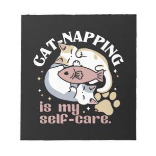Cat-Napping is mijn zelfzorg Schattigee Cat Quote Notitieblok