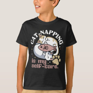 Cat-Napping is mijn zelfzorg Schattigee Cat Quote T-shirt
