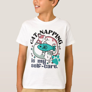 Cat-Napping is mijn zelfzorg: Schattigee slaperige T-shirt