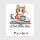 Cat Naps & Coffee Breaks Waterdicht Sticker (Vel)