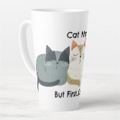 Cat Naps Mais Premier Café Folk Art Latte Mug (Angle gauche)