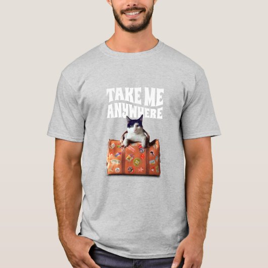 Cat Neem me overal T-shirt (Voorkant)