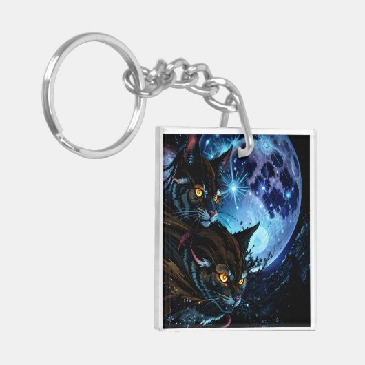 Cat Night Sleutelhanger (Voorkant Links)