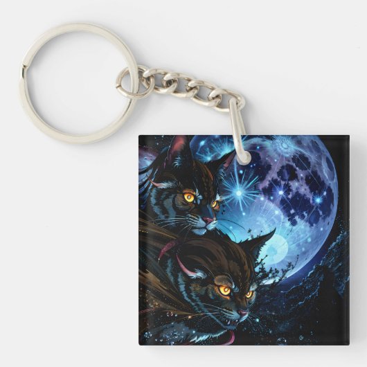 Cat Night Sleutelhanger (Voorkant)