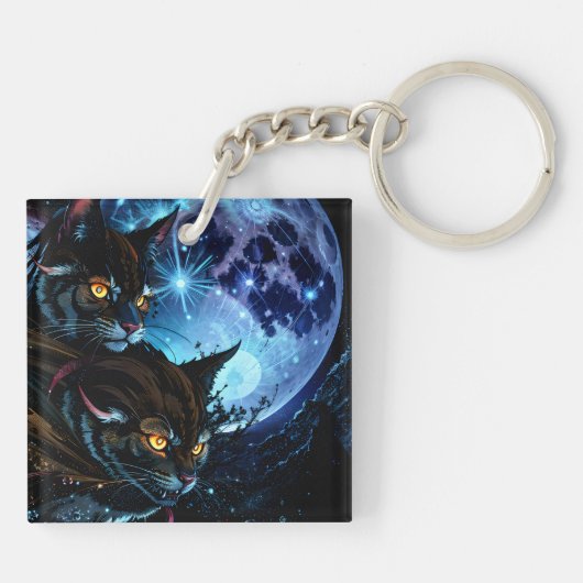 Cat Night Sleutelhanger (Achterkant)