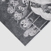 Cat Nightmare Owl Bird, Louis Wain Tissuepapier (Detail)